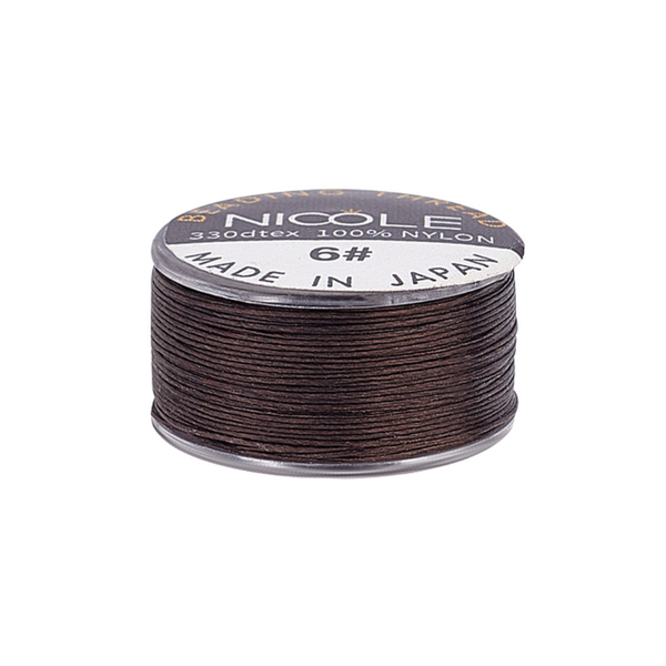 Beading Nylon draad 0.1mm Donker Bruin - 46 meter