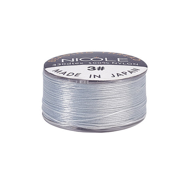Beading Nylon draad 0.1mm Grijs Blauw - 46 meter