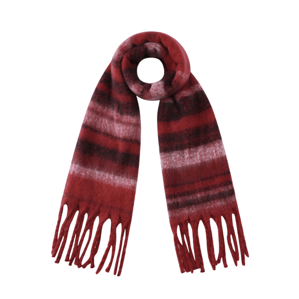 Sjaal Streepjes Burgundy Rood
