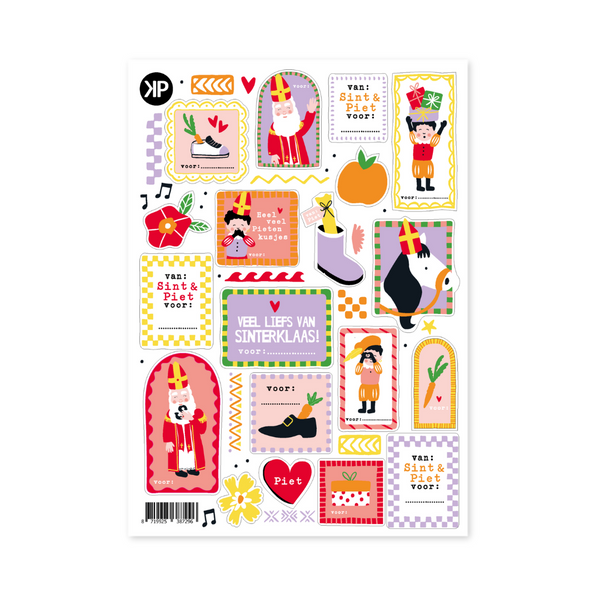 Stickervel Sinterklaas Feest - 19 stickers