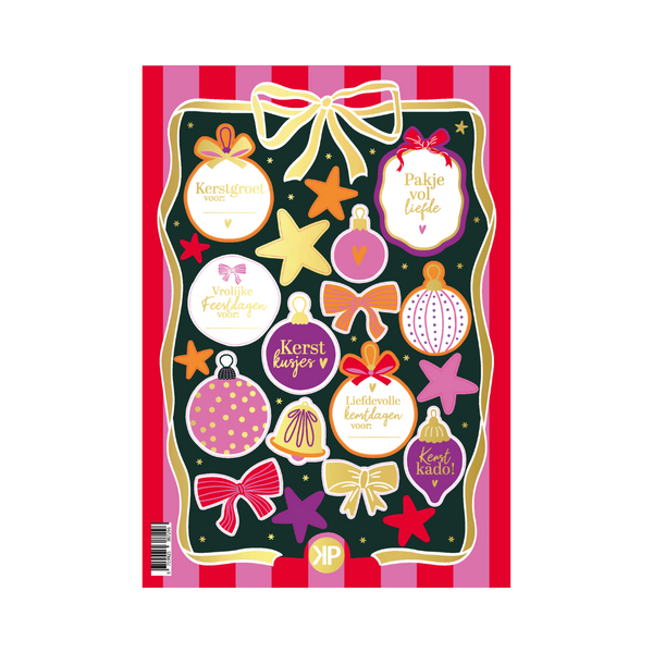 Stickervel Kleurrijke Kerst - 19 stickers