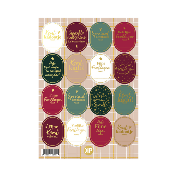 Stickervel Kerst Luxe - 16 stickers