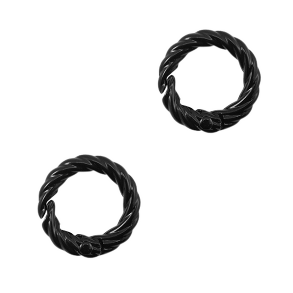 Sleutelhanger Ring Rond 20mm Zwart Twist - 1 Stuk