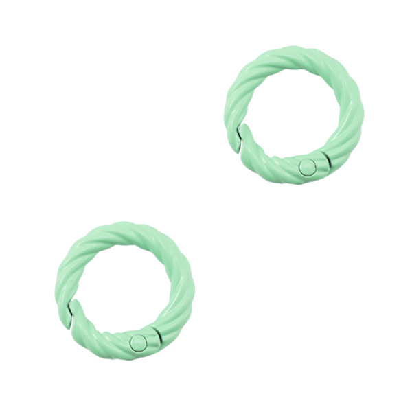 Sleutelhanger Ring Rond 20mm Mint Groen Twist - 1 Stuk