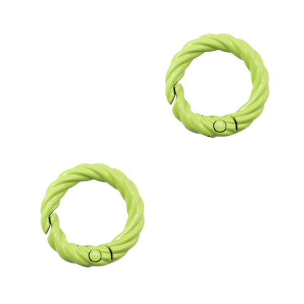 Sleutelhanger Ring Rond 20mm Lime Groen Twist - 1 Stuk