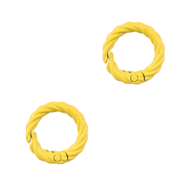 Sleutelhanger Ring Rond 20mm Geel Twist - 1 Stuk