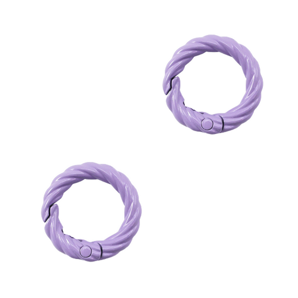 Sleutelhanger Ring Rond 20mm Paars Twist - 1 Stuk