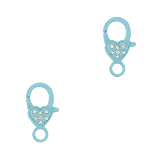 Sleutelhanger Karabijnslot 26mm Blauw Steentjes - 1 Stuk