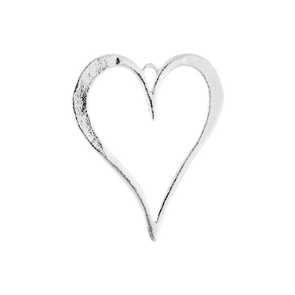 Statement Hanger Open Hart 7.1cm Zilver - 1 Stuk