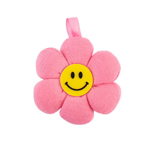 Statement Hanger Bloem Smiley 6.5cm Roze - 1 Stuk