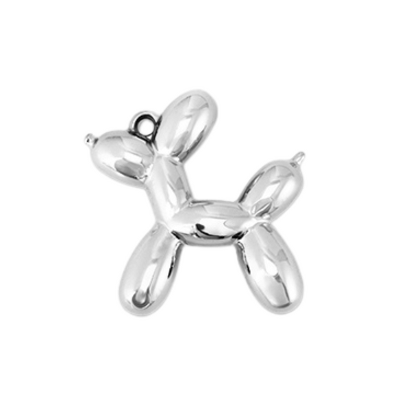 Statement Hanger Ballon Hond 4.7cm Zilver - 1 Stuk