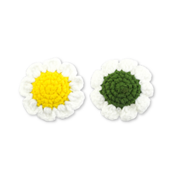 Gehaakte Bloem 4.7cm Wit Geel - 1 Stuk