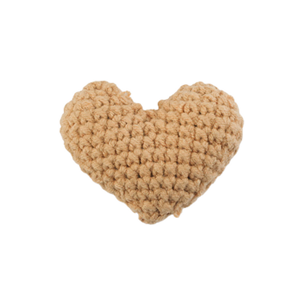 Gehaakt Hart 4.6cm Beige - 1 Stuk