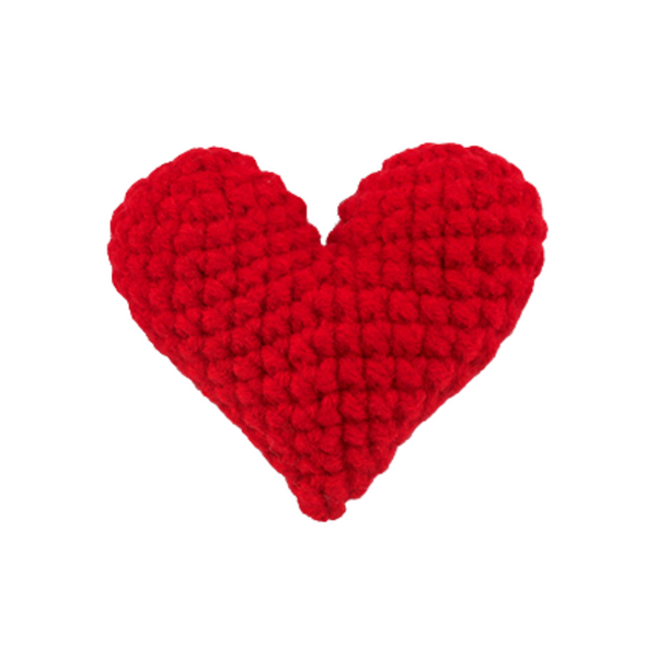 Gehaakt Hart 6.5cm Rood - 1 Stuk