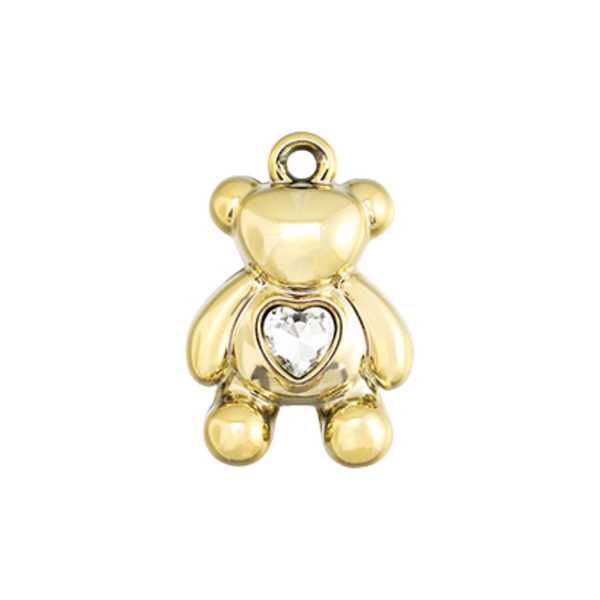 Statement Hanger Beer Met Hart 4cm Goud - 1 Stuk