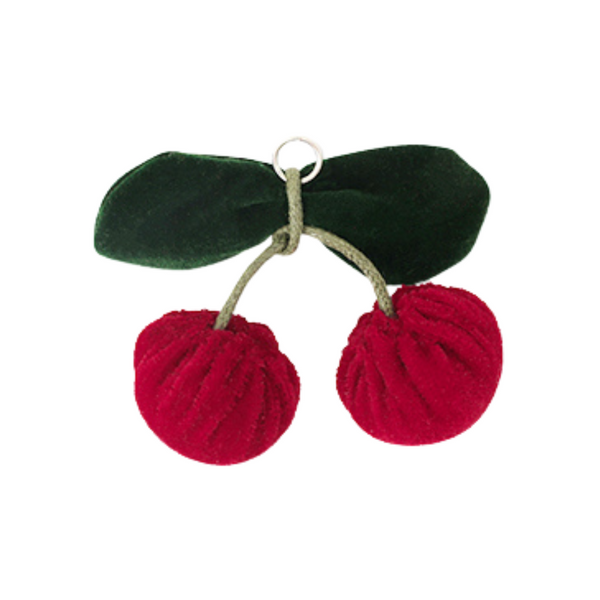 Statement Hanger Velvet Kersen 8.5cm Rood - 1 Stuk
