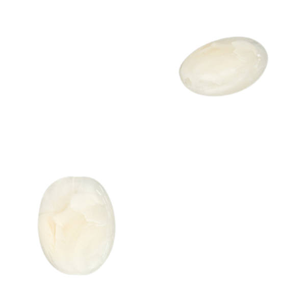 Acryl Kraal Ovaal Off-White 19x15mm - 1 stuk
