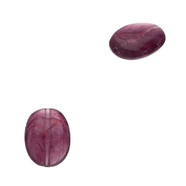 Acryl Kraal Ovaal Paars 19x15mm - 1 stuk
