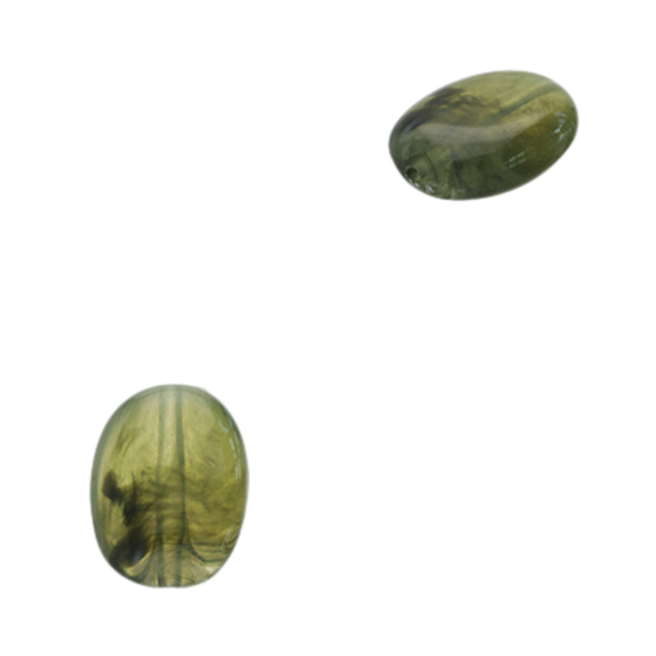 Acryl Kraal Ovaal Olijf Groen 19x15mm - 1 stuk