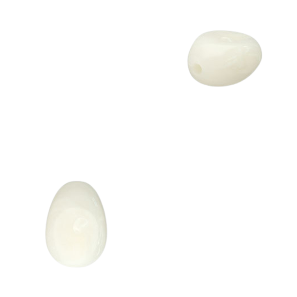 Acryl Kraal Nugget Off White 18.5x13mm - 1 stuk