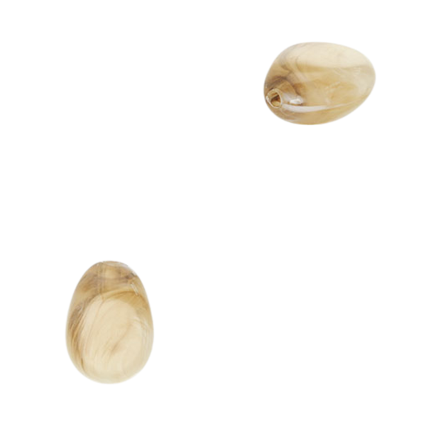 Acryl Kraal Nugget Beige 18.5x13mm - 1 stuk