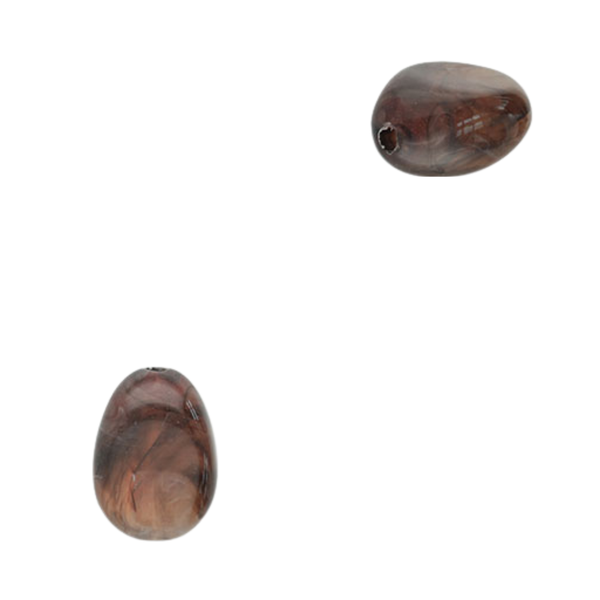 Acryl Kraal Nugget Donker Bruin 18.5x13mm - 1 stuk