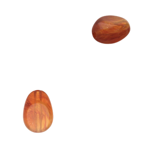 Acryl Kraal Nugget Oranje Bruin 18.5x13mm - 1 stuk