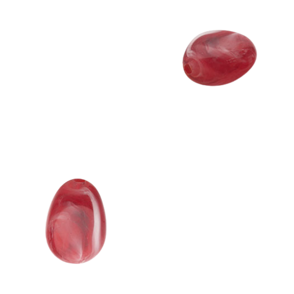 Acryl Kraal Nugget Rood 18.5x13mm - 1 stuk