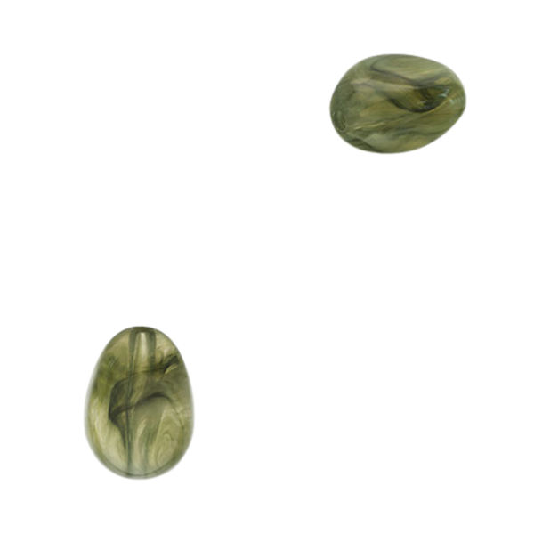 Acryl Kraal Nugget Olijf Groen 18.5x13mm - 1 stuk