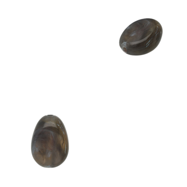 Acryl Kraal Nugget Donker Grijs 18.5x13mm - 1 stuk