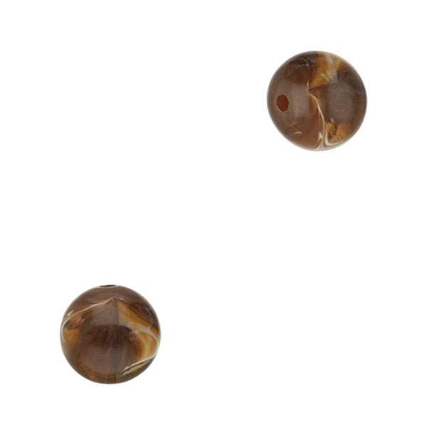 12mm Acryl Kralen Rond Donker Bruin - 10 stuks