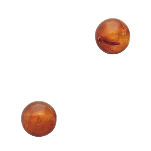 12mm Acryl Kralen Rond Oranje Bruin - 10 stuks
