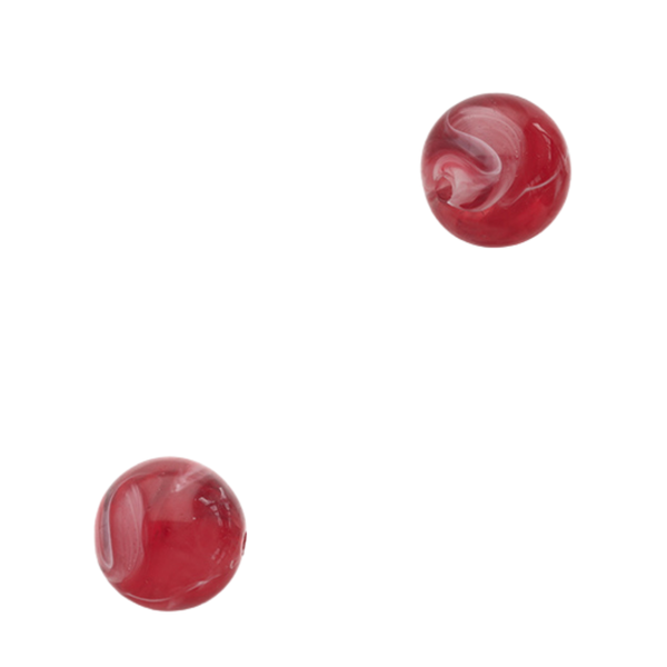 12mm Acryl Kralen Rond Rood - 10 stuks
