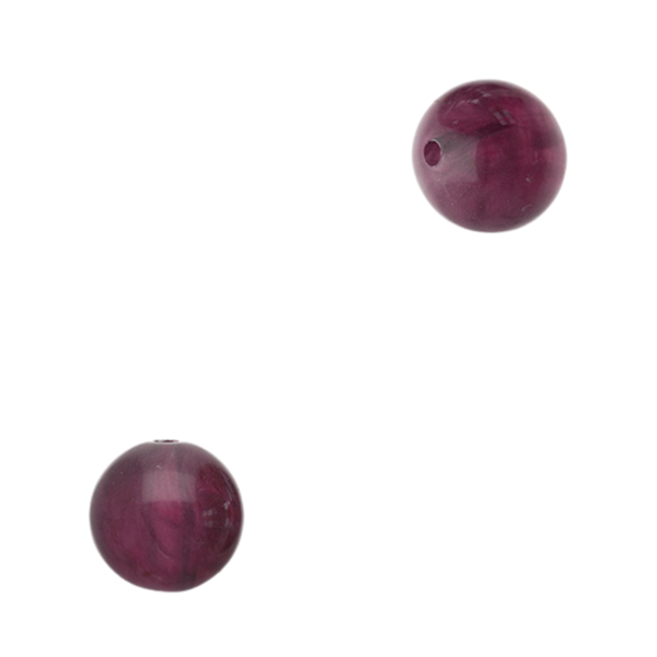 12mm Acryl Kralen Rond Paars - 10 stuks