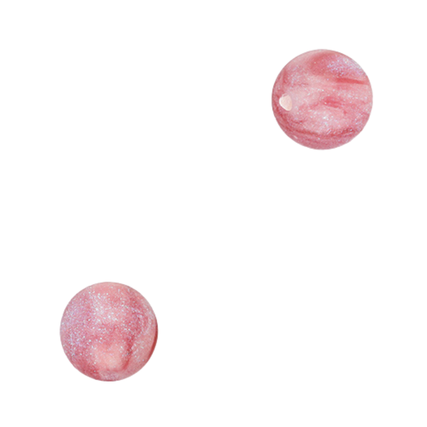 12mm Acryl Kralen Rond Glitter Roze - 10 stuks