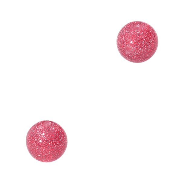 12mm Acryl Kralen Rond Glitter Cherry Roze - 10 stuks
