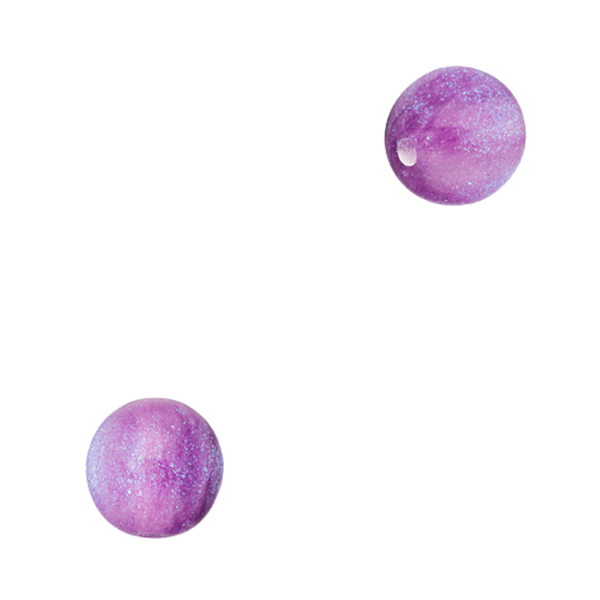 12mm Acryl Kralen Rond Glitter Paars - 10 stuks