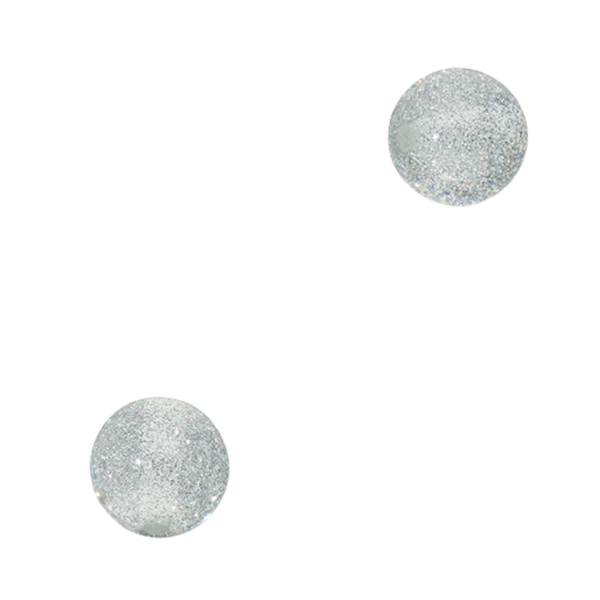 12mm Acryl Kralen Rond Glitter Zilver - 10 stuks