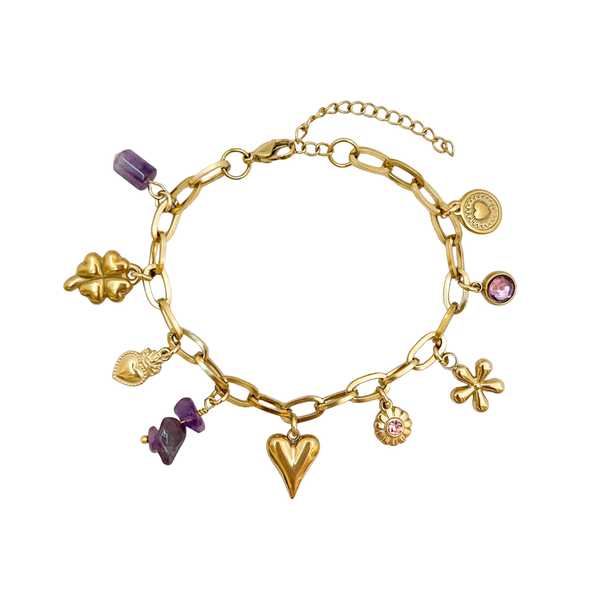Armband Amethyst charm