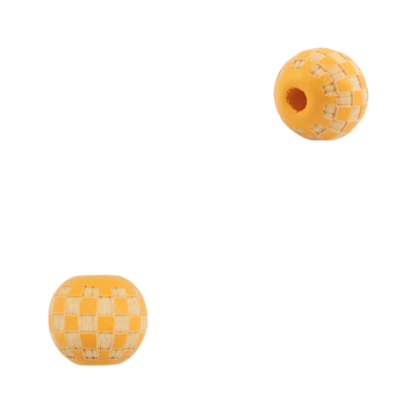 Houten Kralen Blokjes Geel Naturel 10mm - 10 stuks