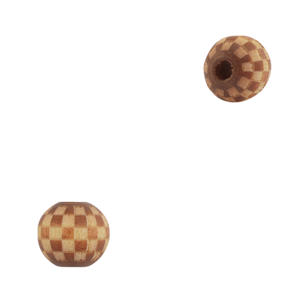 Houten Kralen Blokjes Bruin Naturel 10mm - 10 stuks