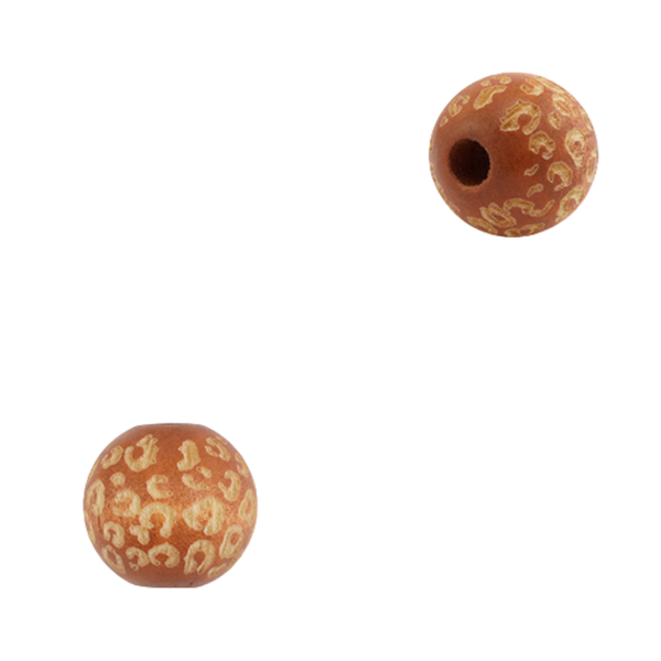 Houten Kraal Luipaard Bruin Naturel 16mm - 1 stuk
