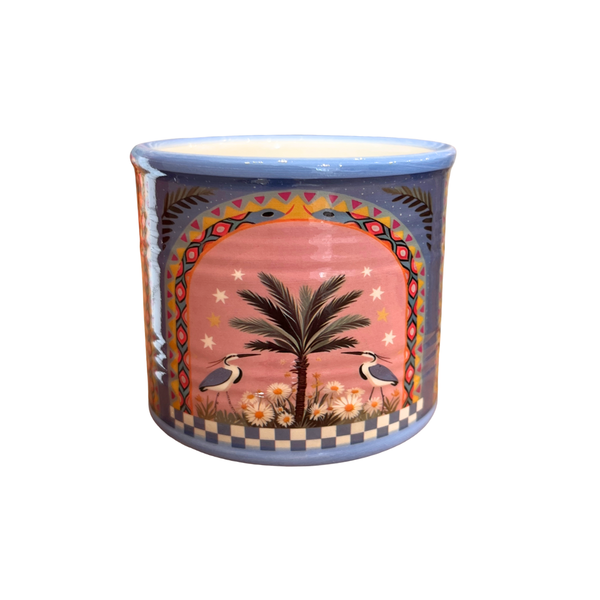 Potje Keramiek Blauw Vogel