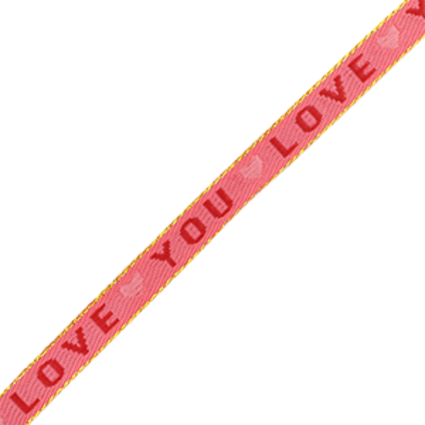 Lint Love You Roze Rood Goud - 1 meter