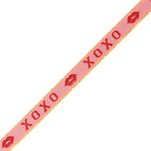 Lint XoXo Roze Rood Goud - 1 meter