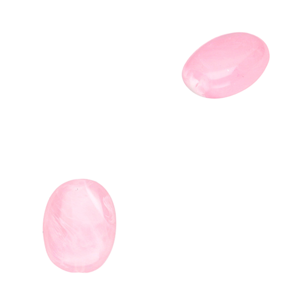 Acryl Kraal Ovaal Roze 19x15mm - 1 stuk