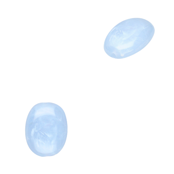 Acryl Kraal Ovaal Licht Blauw 19x15mm - 1 stuk