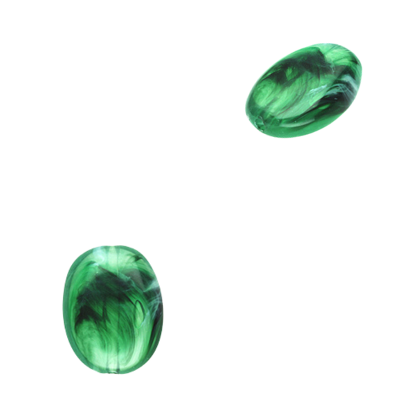 Acryl Kraal Ovaal Donker Groen 19x15mm - 1 stuk