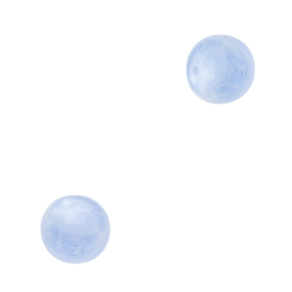 12mm Acryl Kralen Rond Licht Blauw - 10 stuks