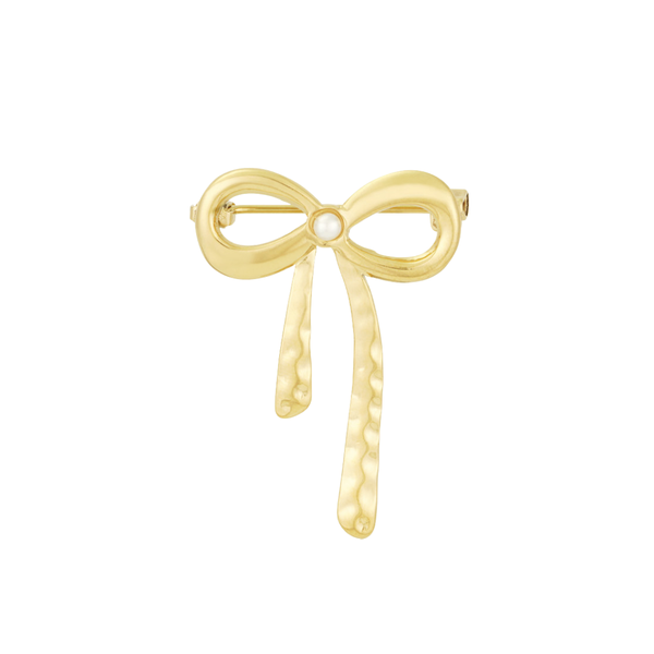 Broche Strikje Met Parel